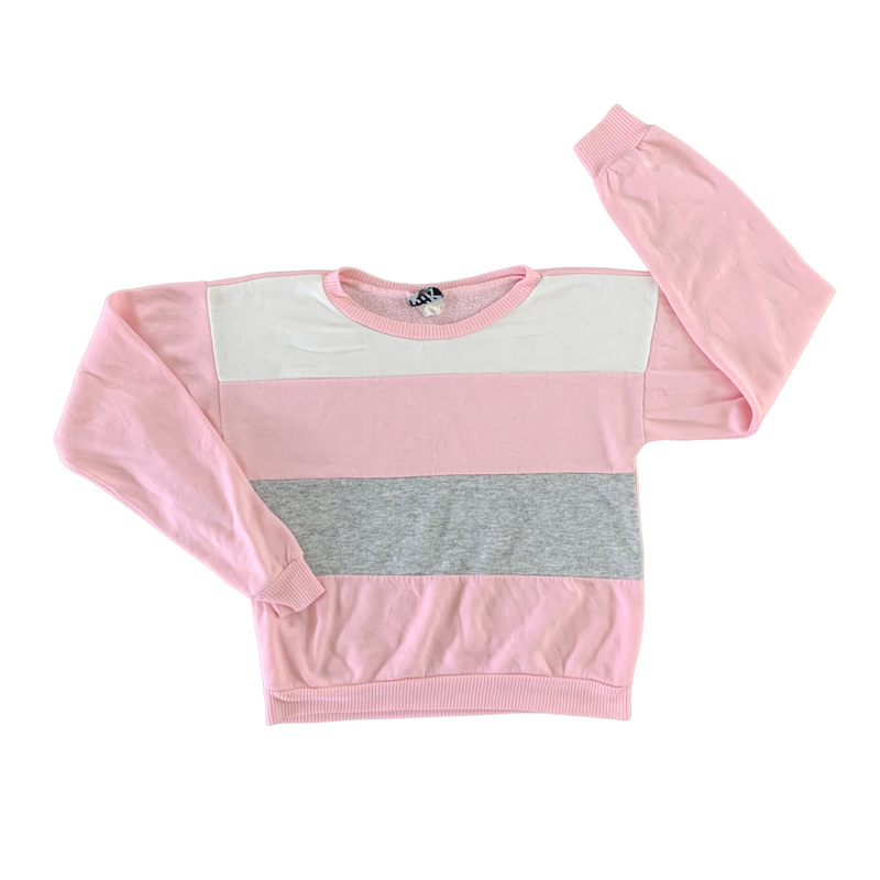 Vintage 1980s Pink Color Block Sweatshirt size Large
