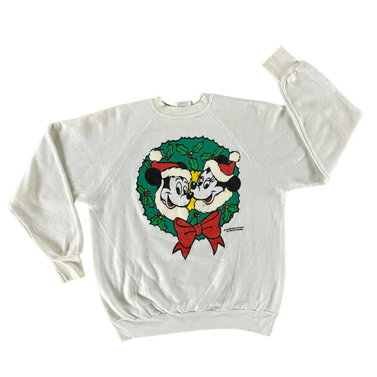 Vintage 1980s Mickey Mouse Christmas Sweatshirt size XL