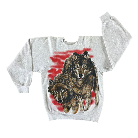 Vintage 1990s Wolf Sweatshirt size Medium