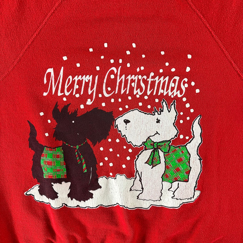 Vintage 1990s Dog Merry Christmas Sweatshirt size Large