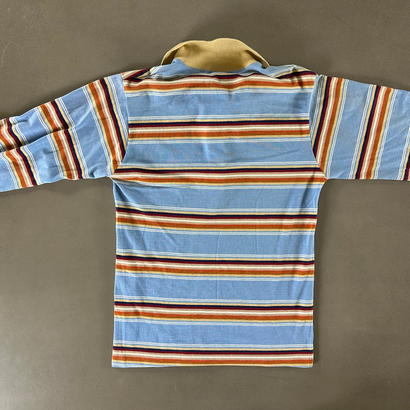 Vintage 1980s Striped Long Sleeve Polo T-shirt size Small