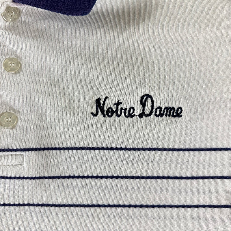 Vintage 1980s Notre Dame University Polo T-shirt size XL