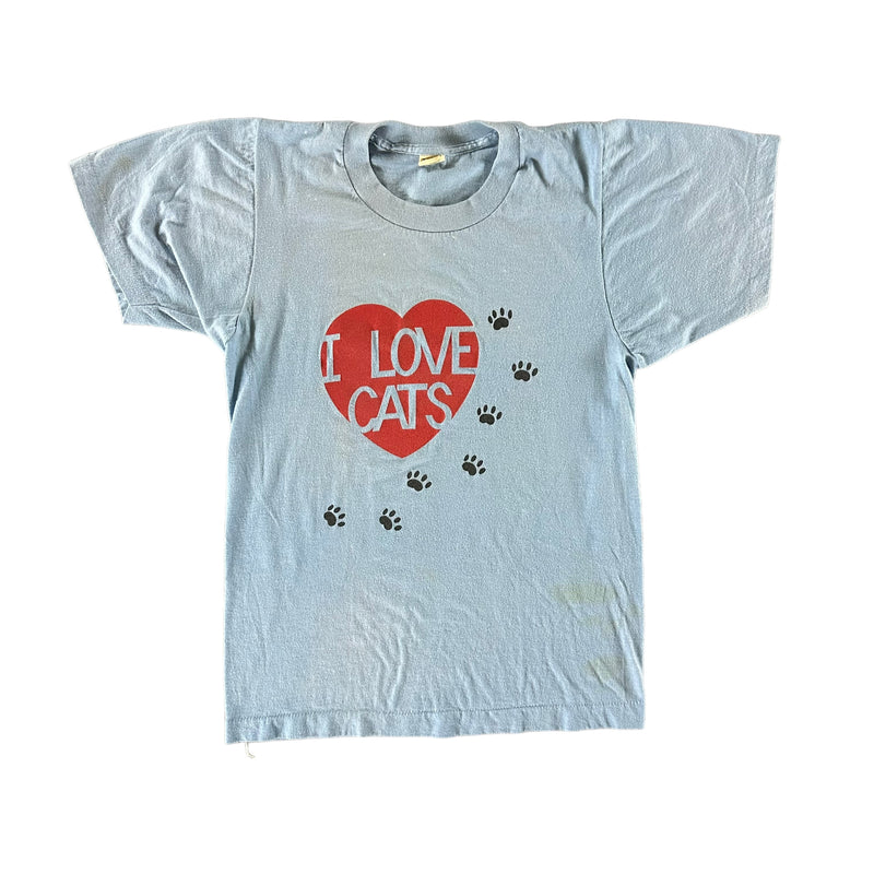 Vintage 1980s I Love Cats T-shirt size Small