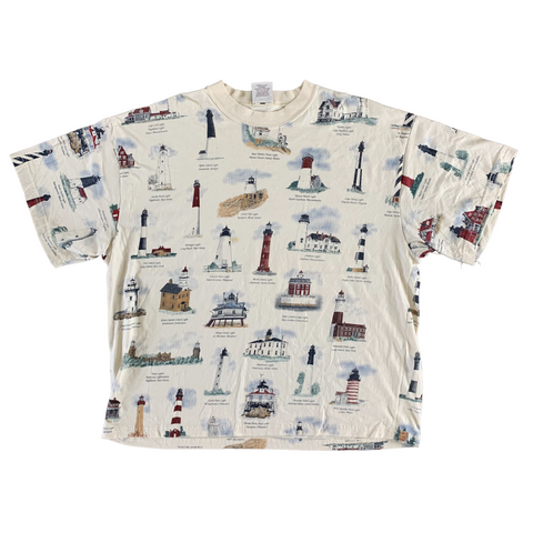 Vintage 1990s All Over Lighthouse T-shirt size XXL
