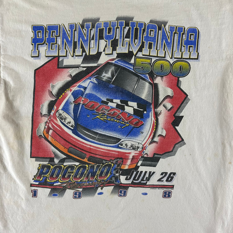 Vintage 1998 NASCAR Pocono Raceway T-shirt size XL