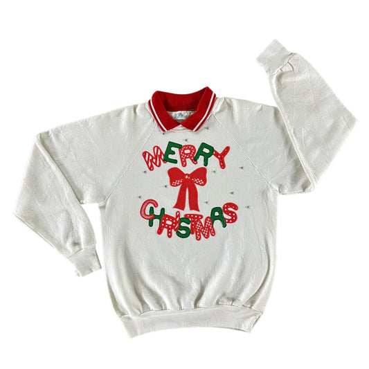 Vintage 1990s Merry Christmas Sweatshirt size Large