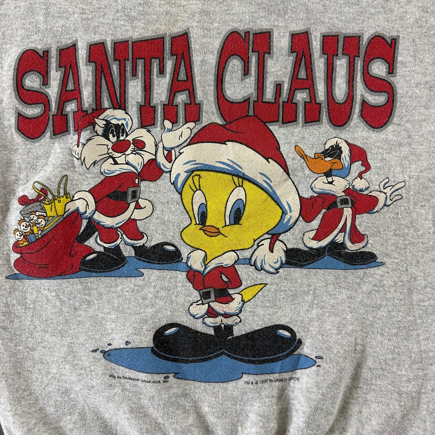 Vintage 1995 Santa Claus Looney Tunes Sweatshirt size Small