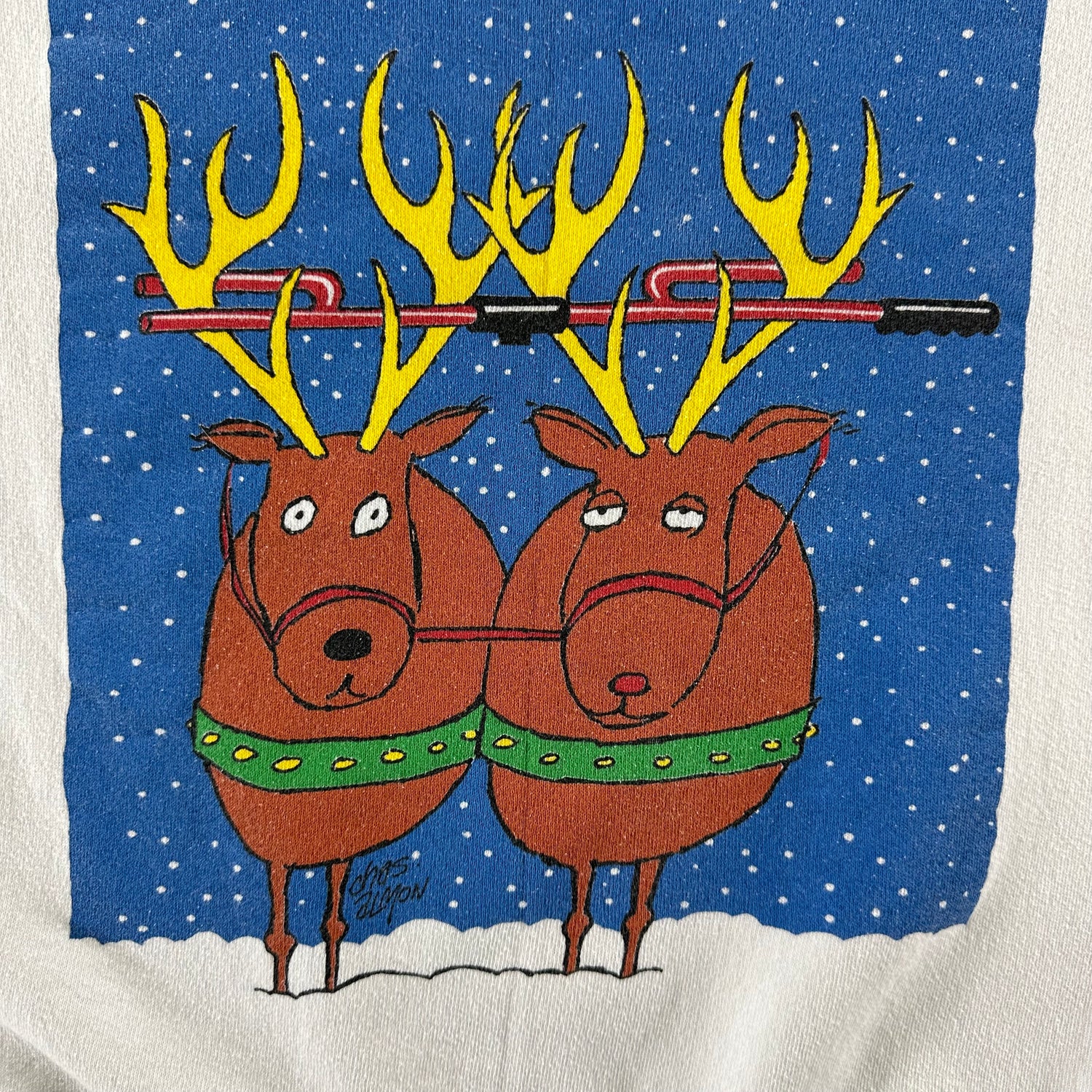 Vintage 1990s Reindeer Sweatshirt size Medium