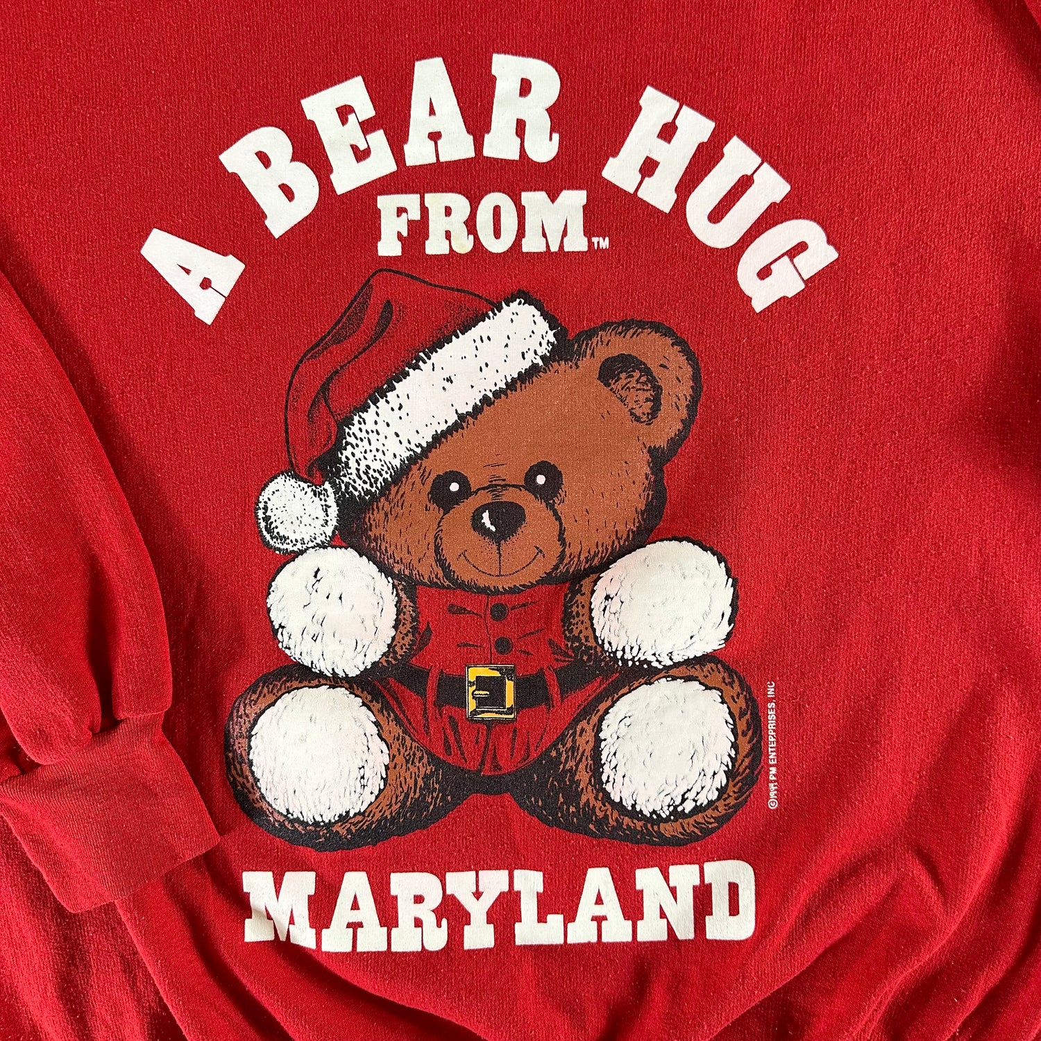 Vintage 1994 A Bear Hug from Maryland Sweatshirt size XL