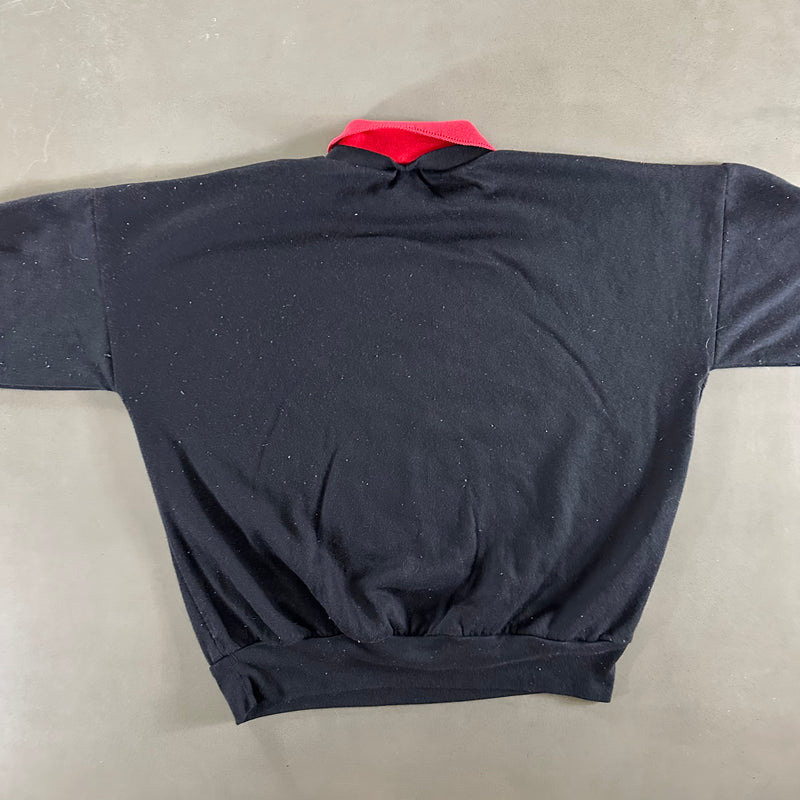 Vintage 1990s Poinsettia Collared Sweatshirt size XL