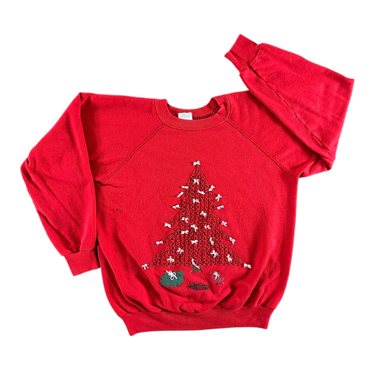 Vintage 1980s Christmas Tree Sweatshirt size Large