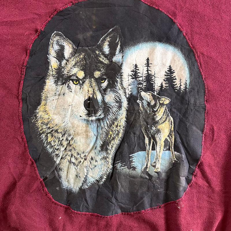 Vintage 1980s Wolf Sweatshirt size Large