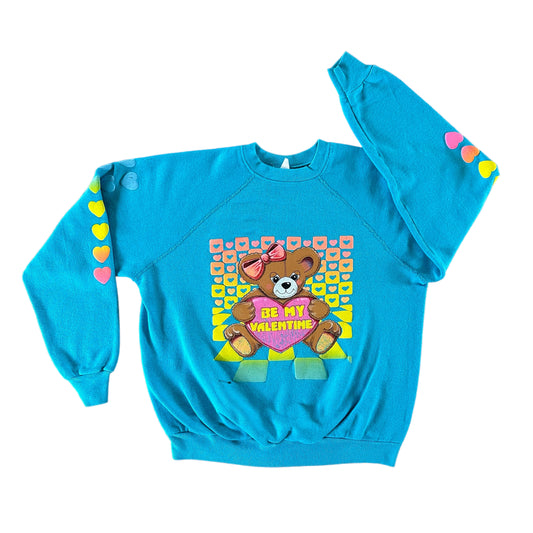 Vintage 1980s Teddy Bear Valentine Sweatshirt size XL