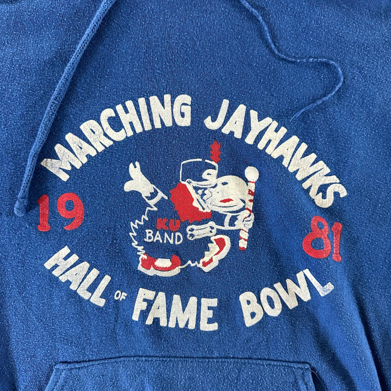 Vintage 1981 Jay Hawks Hooded Sweatshirt size Medium