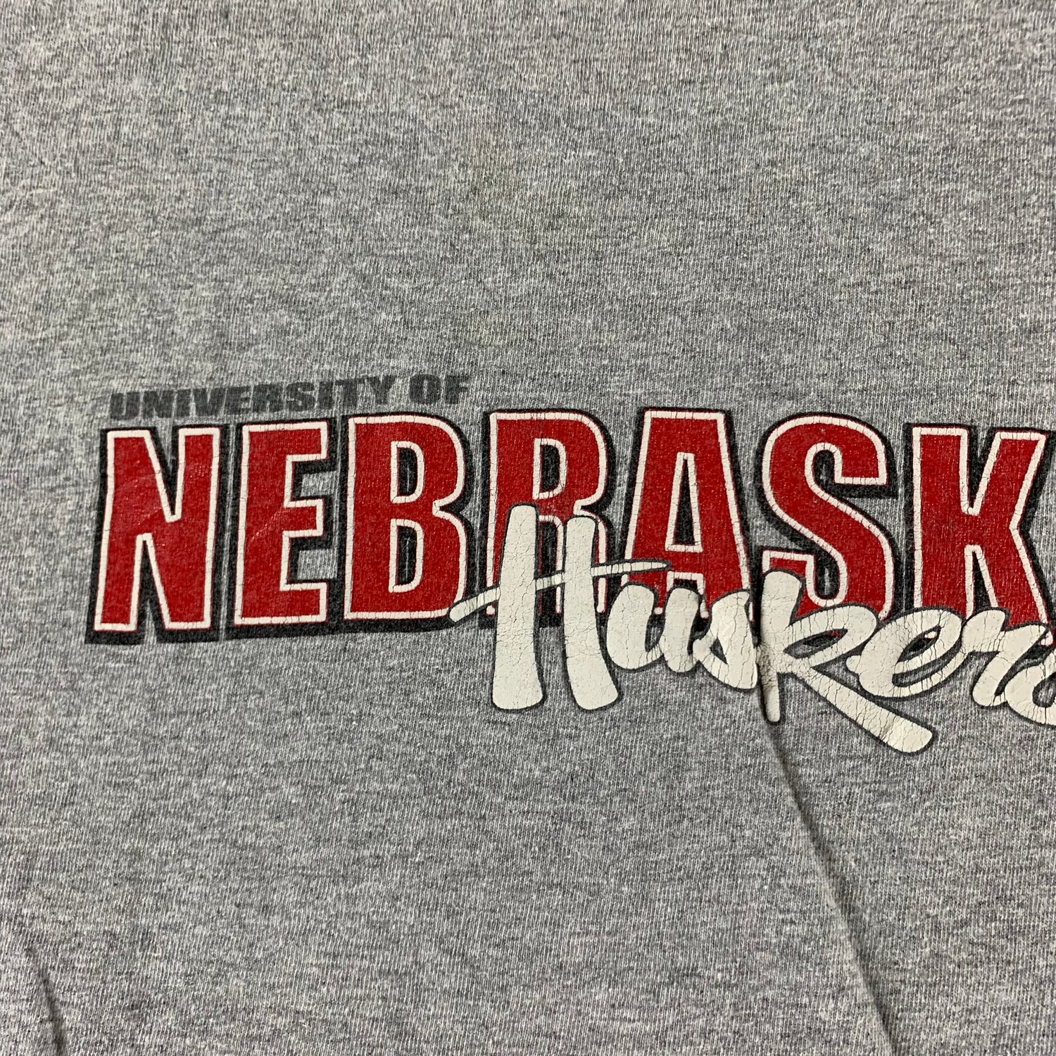 Vintage 1990s University of Nebraska Grey T-shirt size 2XL